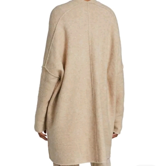 ATM Anthony Thomas Melillo Wool Blend Oversized Slouchy Cardigan Oatmeal Large - Picture 3 of 16